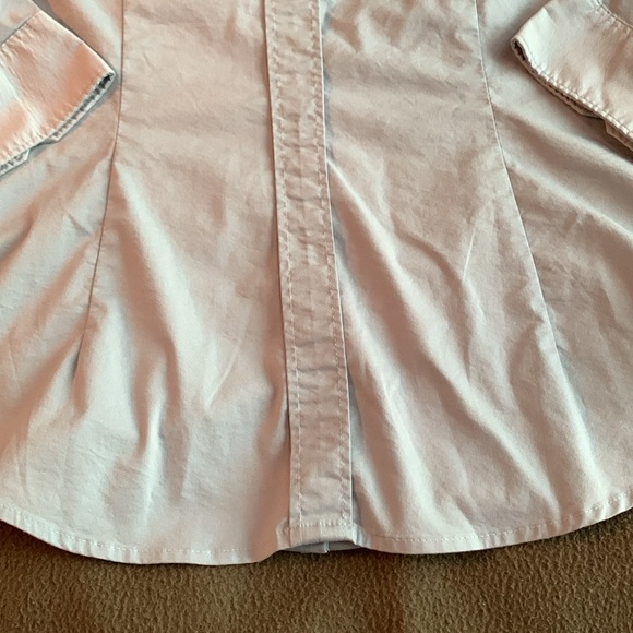 New York & Co blue button up shirt. 3/4 length sleeves.  Dart details. Size M - Picture 12 of 12